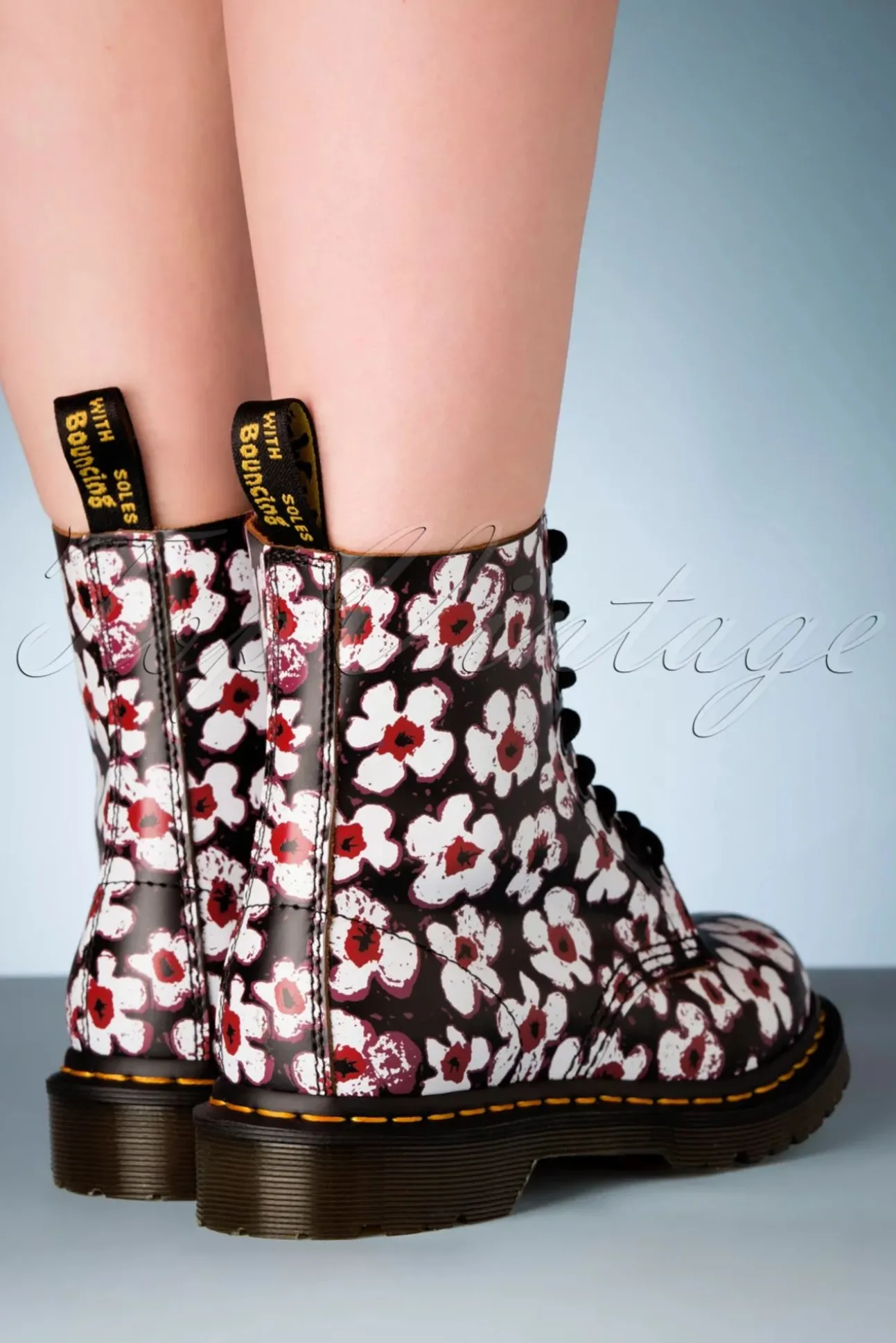 1460 Pansy Fayre Vintage Laarzen In Zwart