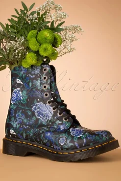 1460 Pascal Backhand Mystic Garden Bloemenlaarzen In Zwart