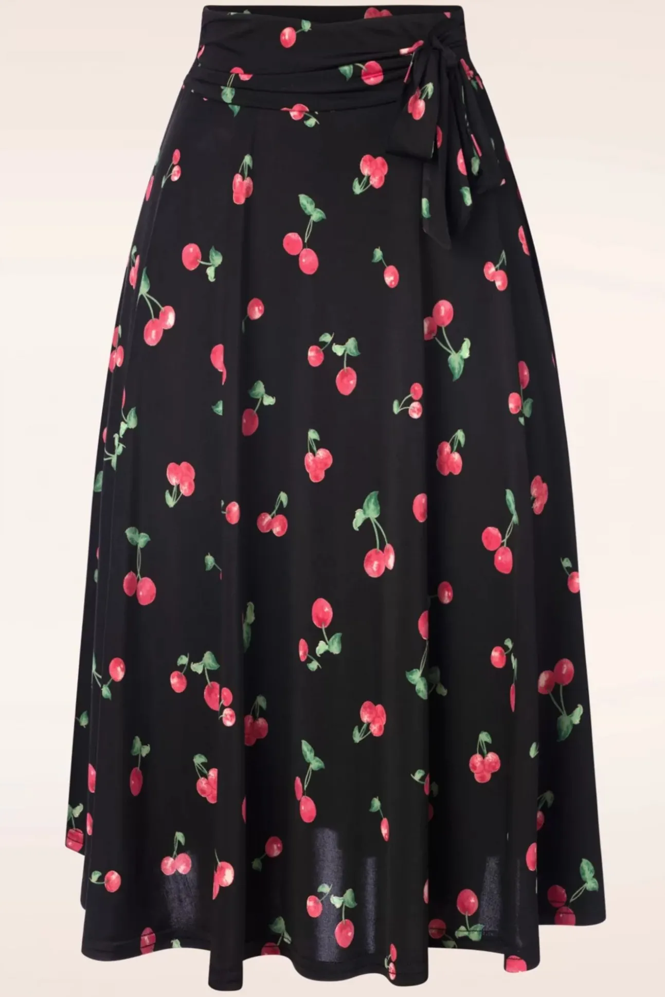 Ally Swing Rok Met Kersenprint In Zwart