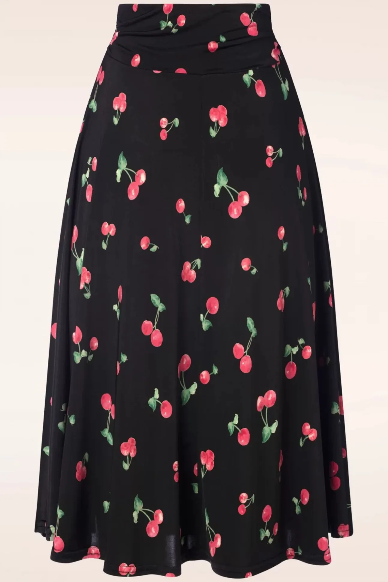 Ally Swing Rok Met Kersenprint In Zwart