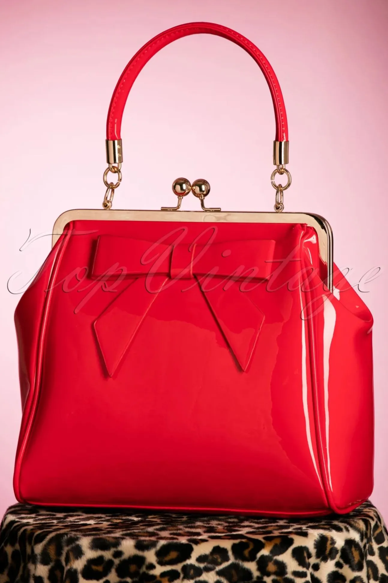 Amerikaanse Vintage Patenttas In Rood
