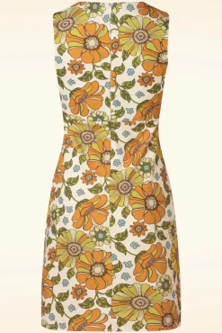 Amy Bloemen Jurk In Oranje En Groen