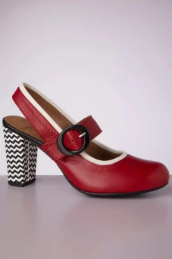 Arrow Leather Slingback Pumps In Rood