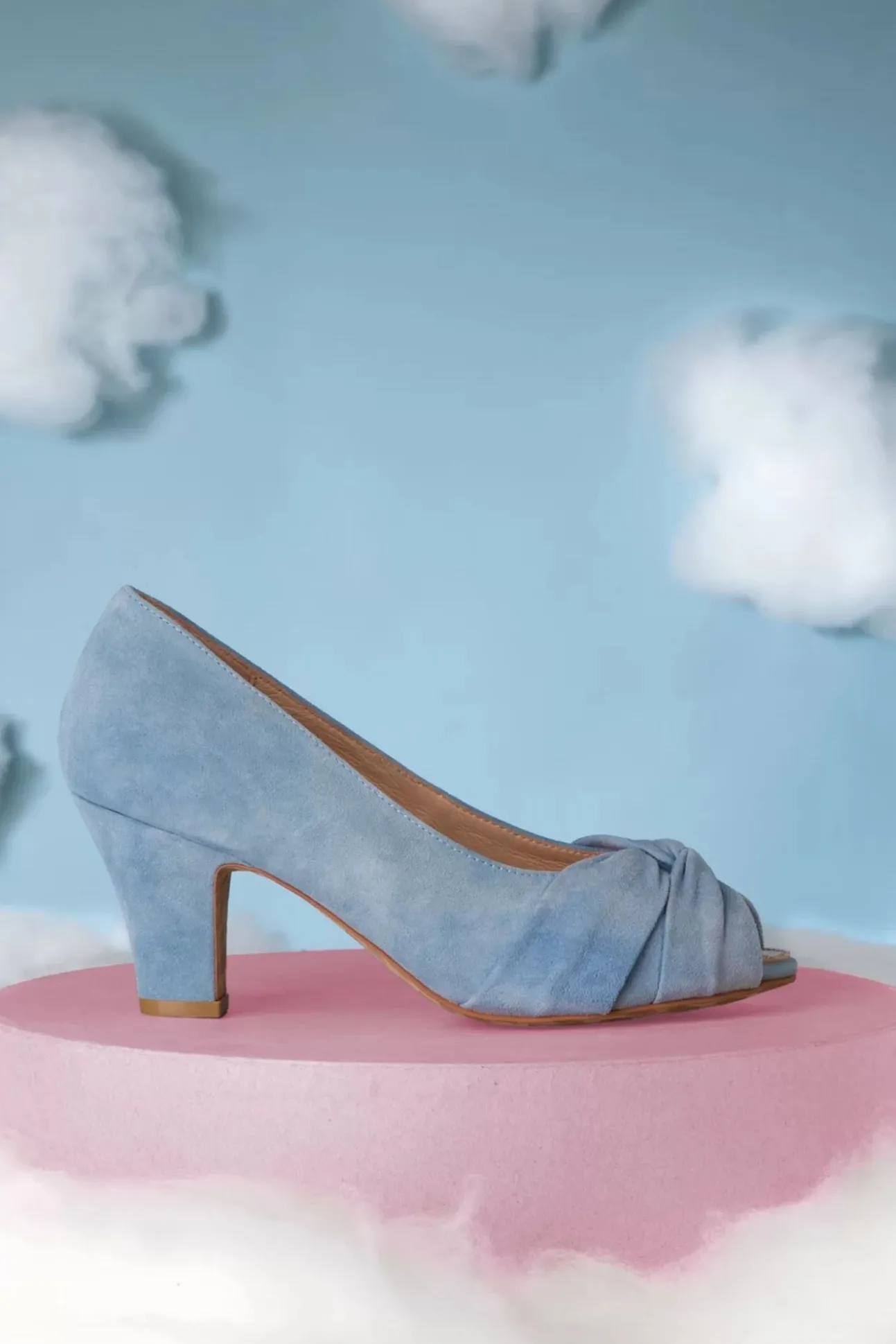 Ava Love Me Truly Peeptoe Pumps In Faded Blauw