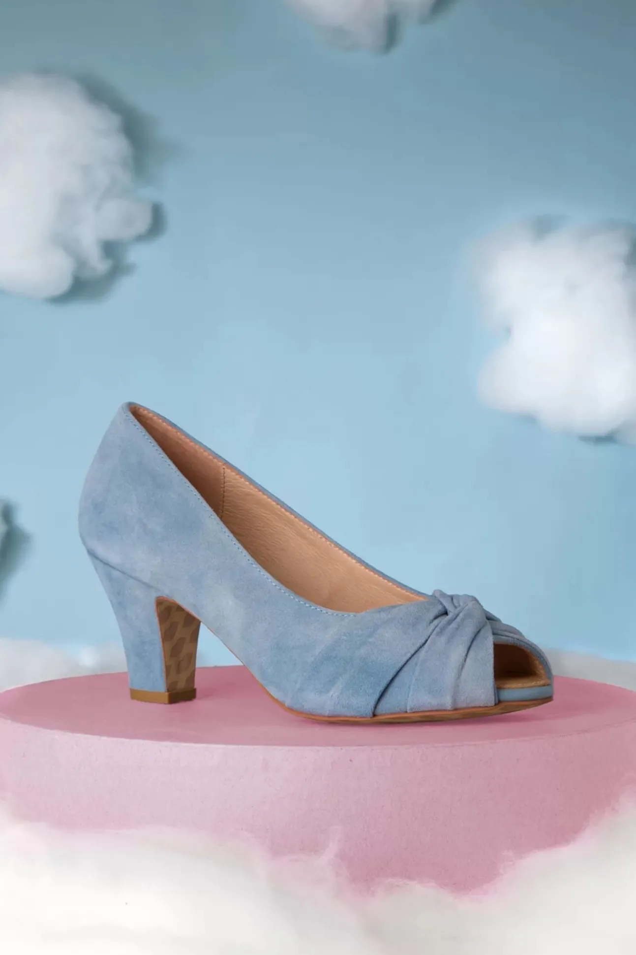 Ava Love Me Truly Peeptoe Pumps In Faded Blauw
