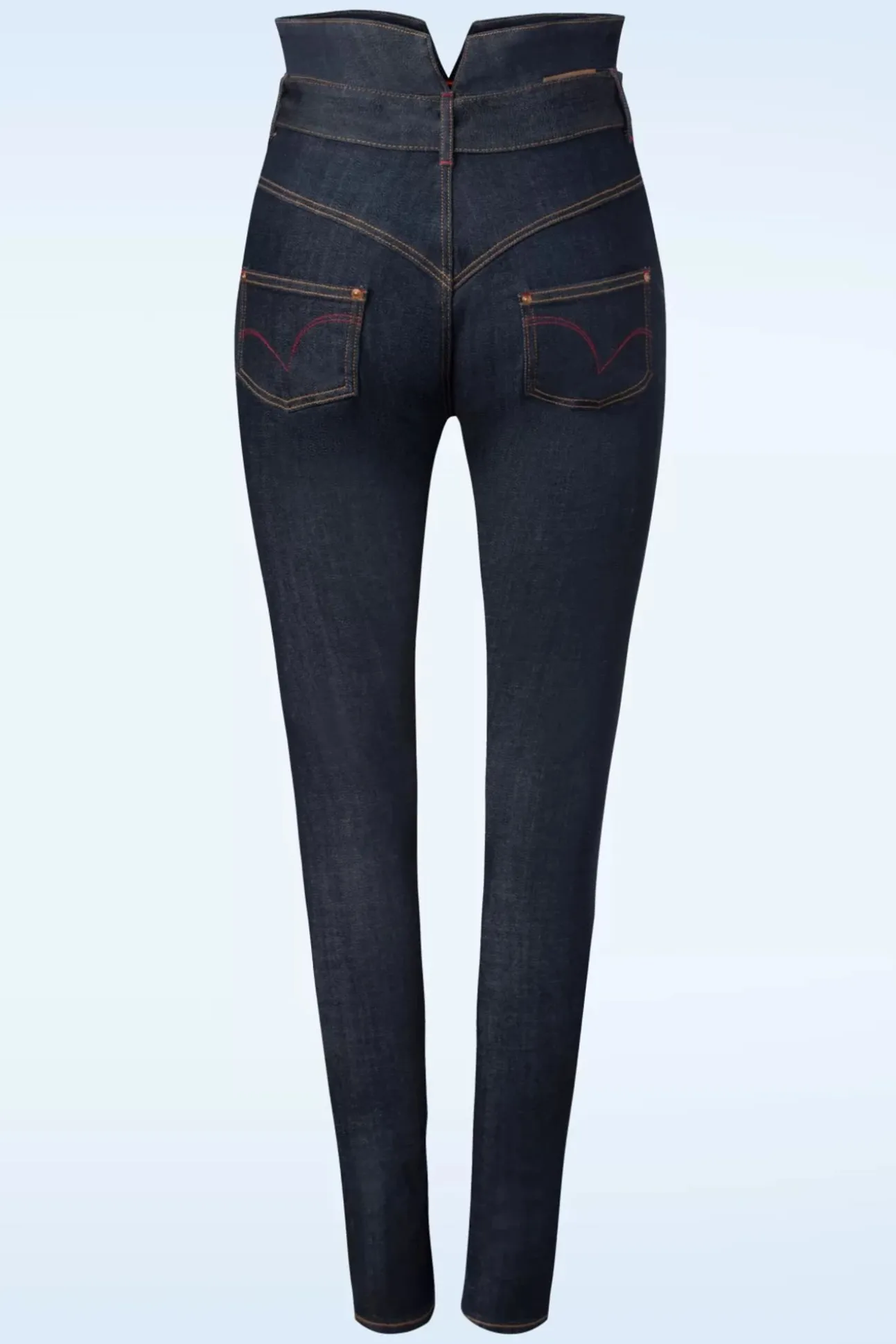 Babe Skinny Jeans Met Hoge Taille In Donkerblauw