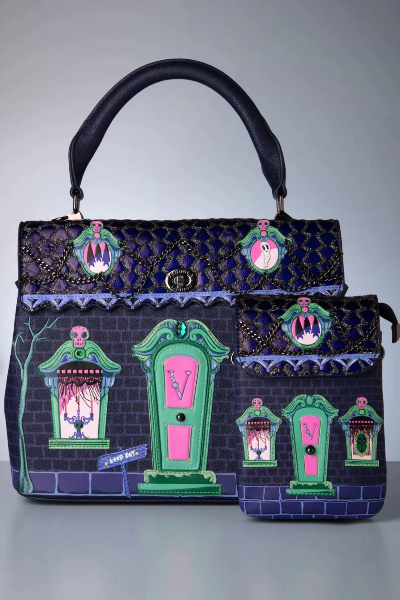 Cat Dracula's Haunted House Telefoontasje In Paars