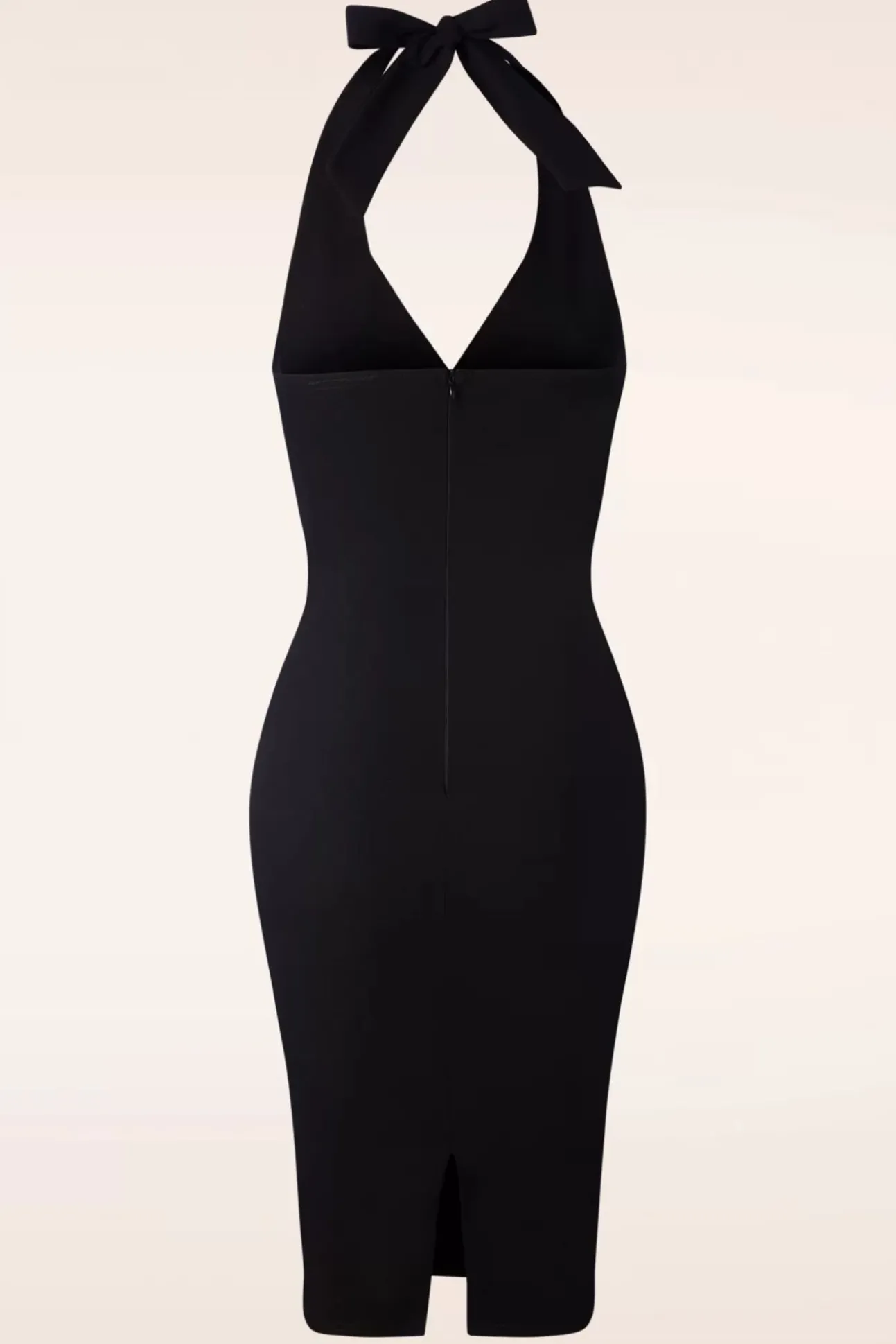 Cher Halter Pencil Jurk In Zwart