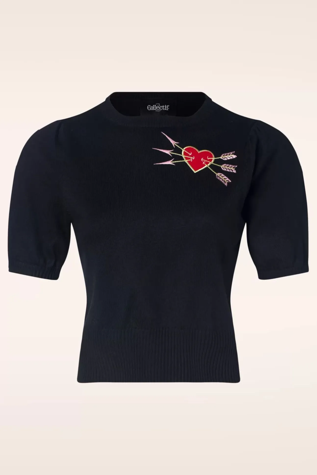 Chris Love Struck Gebreide Top In Zwart