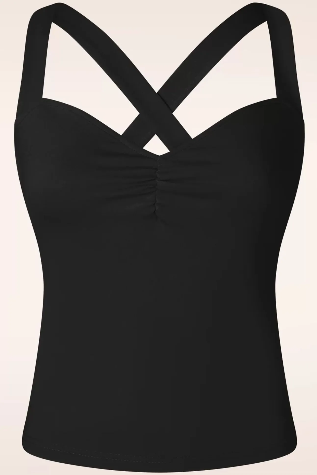 Cindy Cross Back Top In Zwart