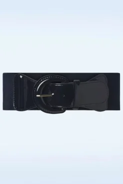Corinne Elastische Riem In Marineblauw