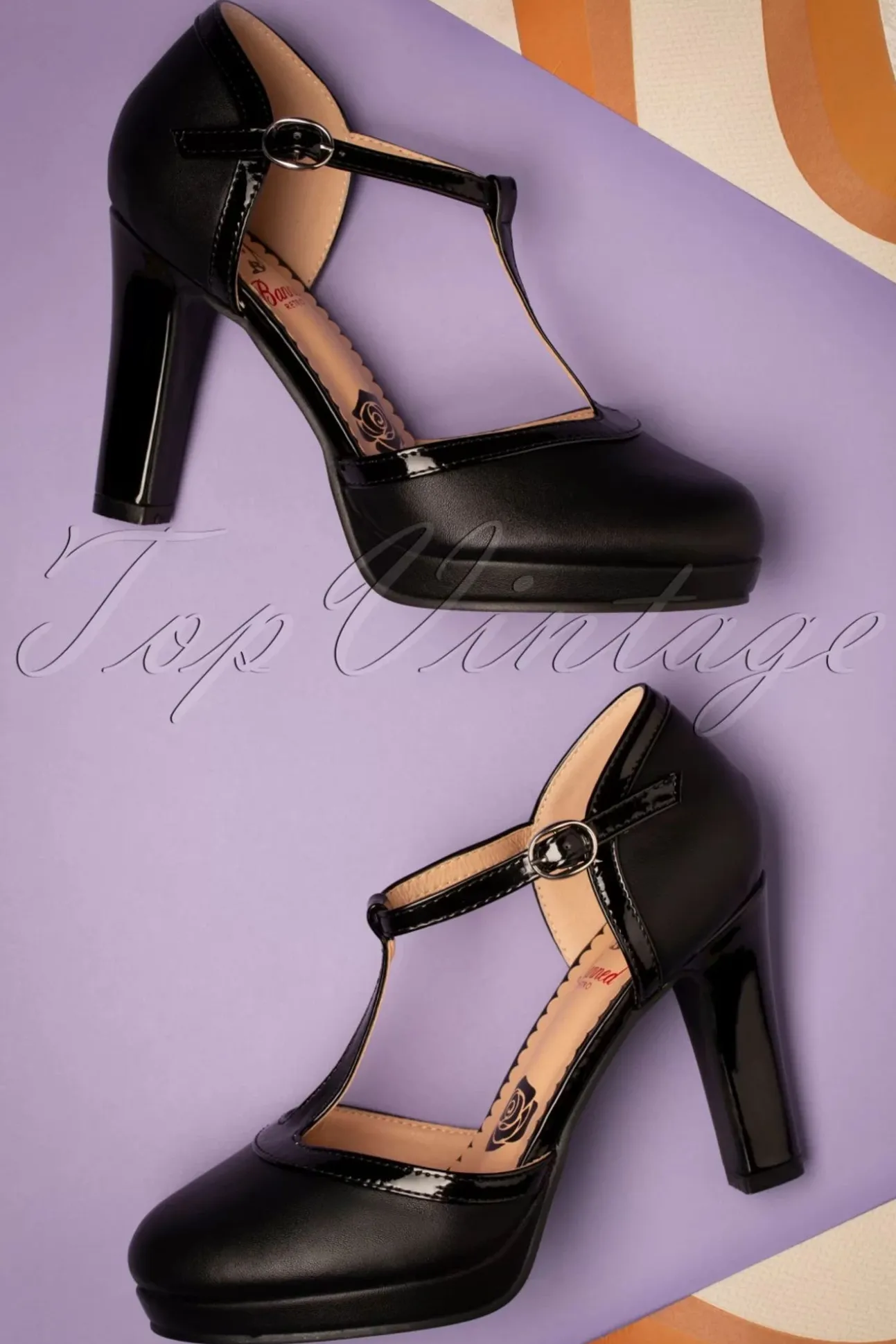 Country Rose Pumps In Zwart