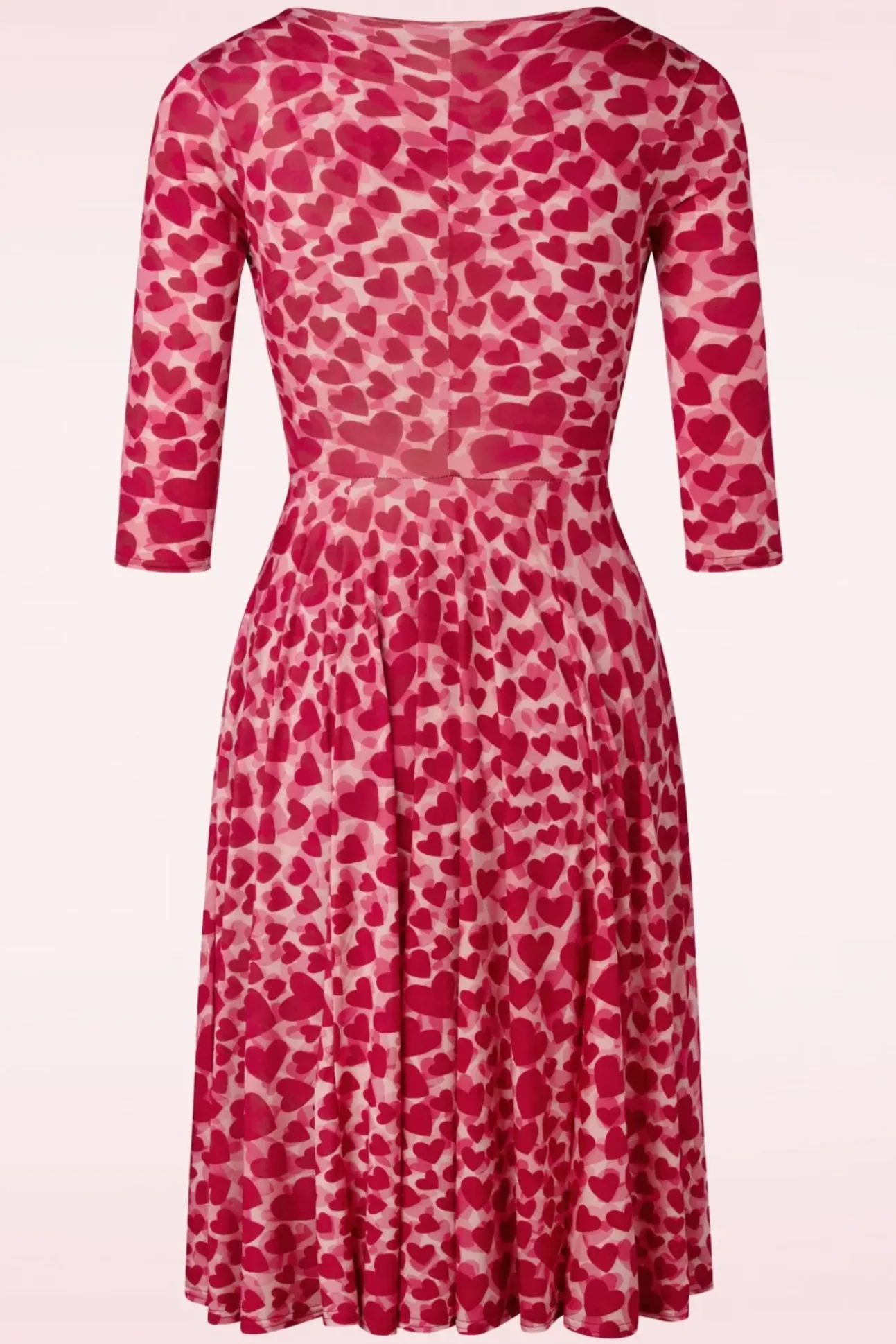 Ditsy Heart Swingjurk In Rood En Roze