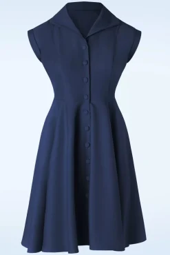 Doll Swing Jurk In Marineblauw