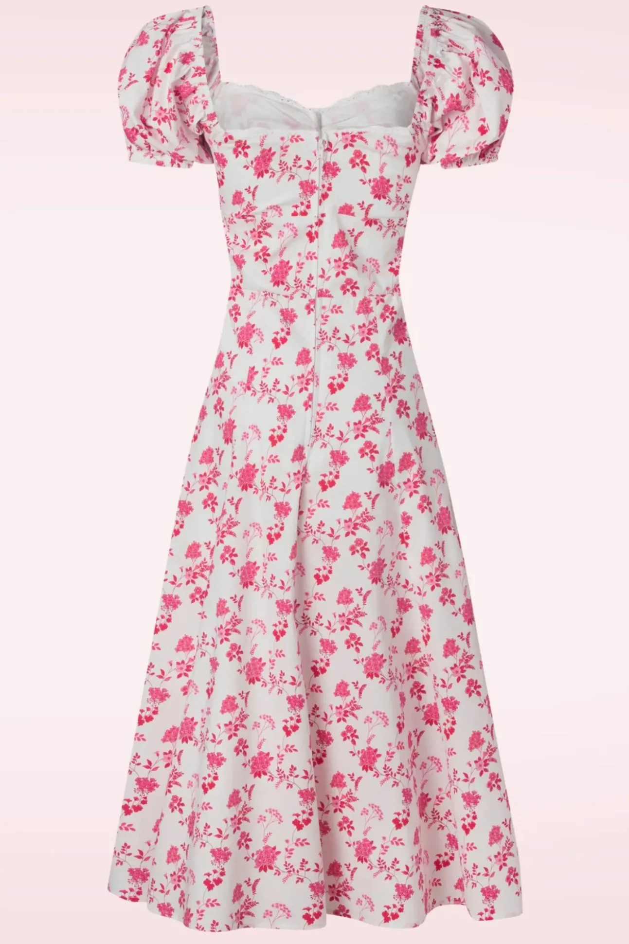 Femke Floral Swing Jurk In Wit En Cederroze