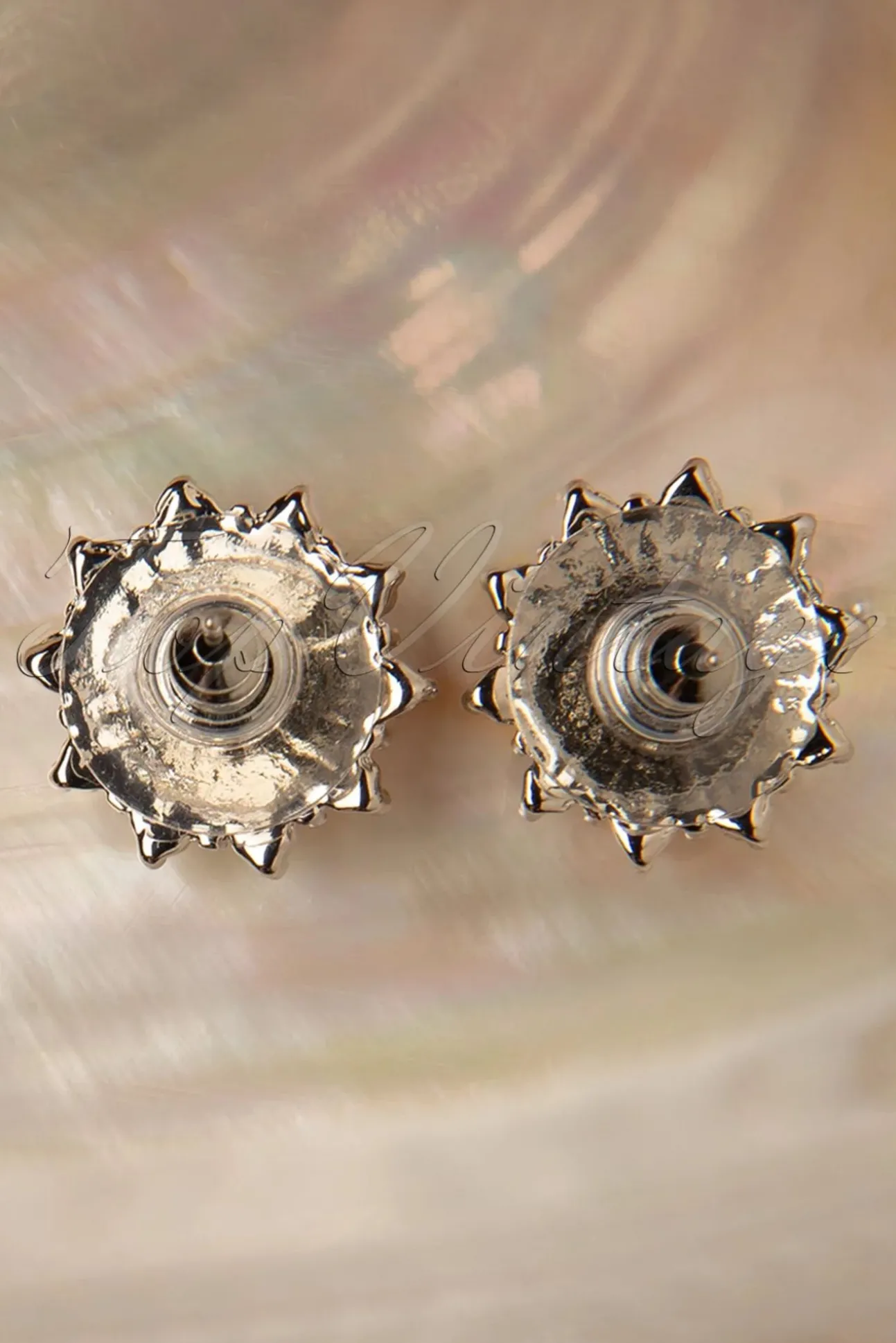 Flower Parel Oorstekers In Zilver