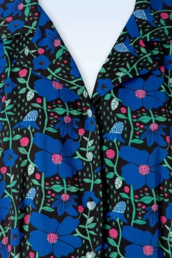 Flower Power Jurk In Blauw