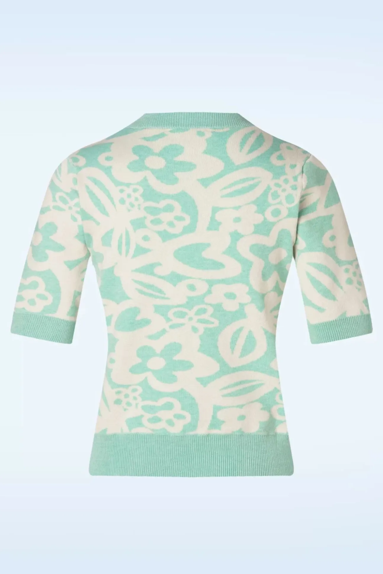Freya Flower Jumper In Mintblauw