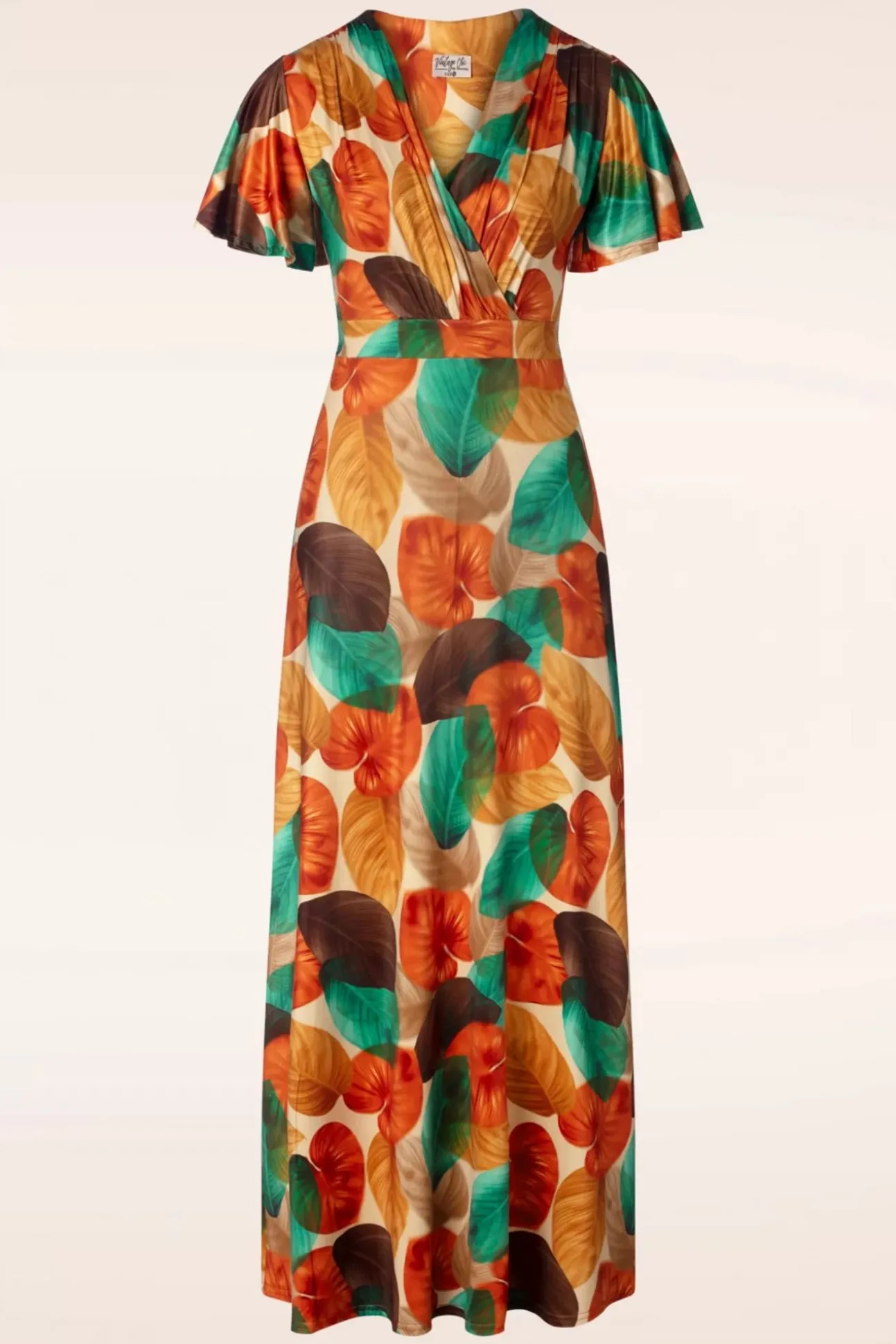 Freya Maxi Jurk Met Bladprint In Ornaje