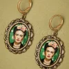 Frida Oorbellen In Antiekgoud En Groen