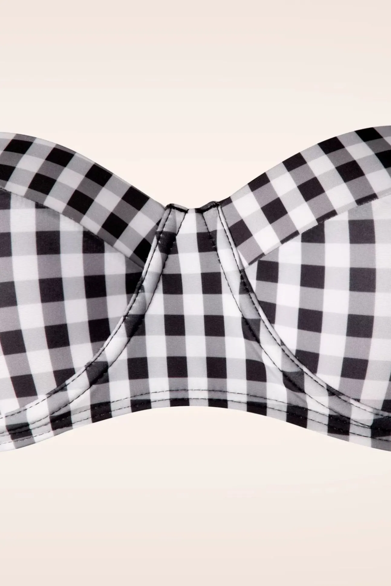Gigi Gingham Bikinitop In Zwart En Wit