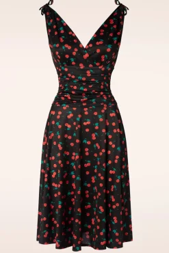 Grecian Cherry Jurk In Zwart