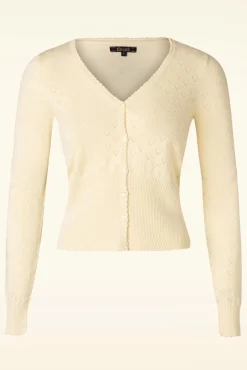 Heart Ajour Vest In Creme