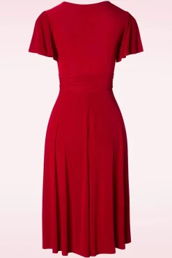 Irene Gekruiste Swingjurk In Rood