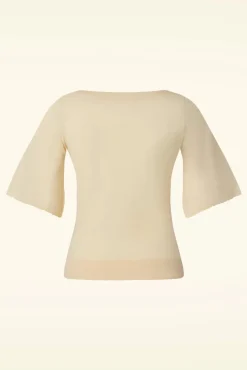 Ivy Top Wijde Mouw Club In Creme
