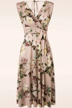 Jane Bloemen Midi-Jurk In Lichtroze