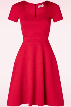 Jenna Jacquard Jurk In Rood