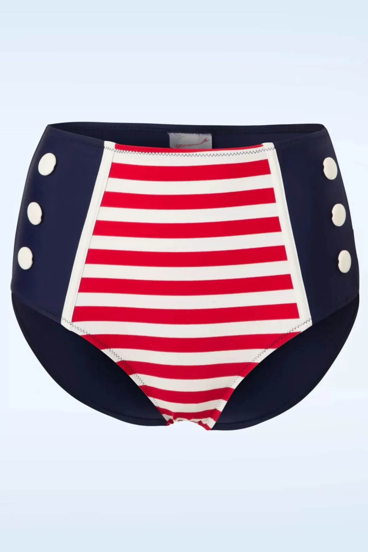 Joelle Stripes Bikinibroekje In Marineblauw En Rood