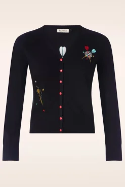 Keep Em Flying Cardigan In Zwart