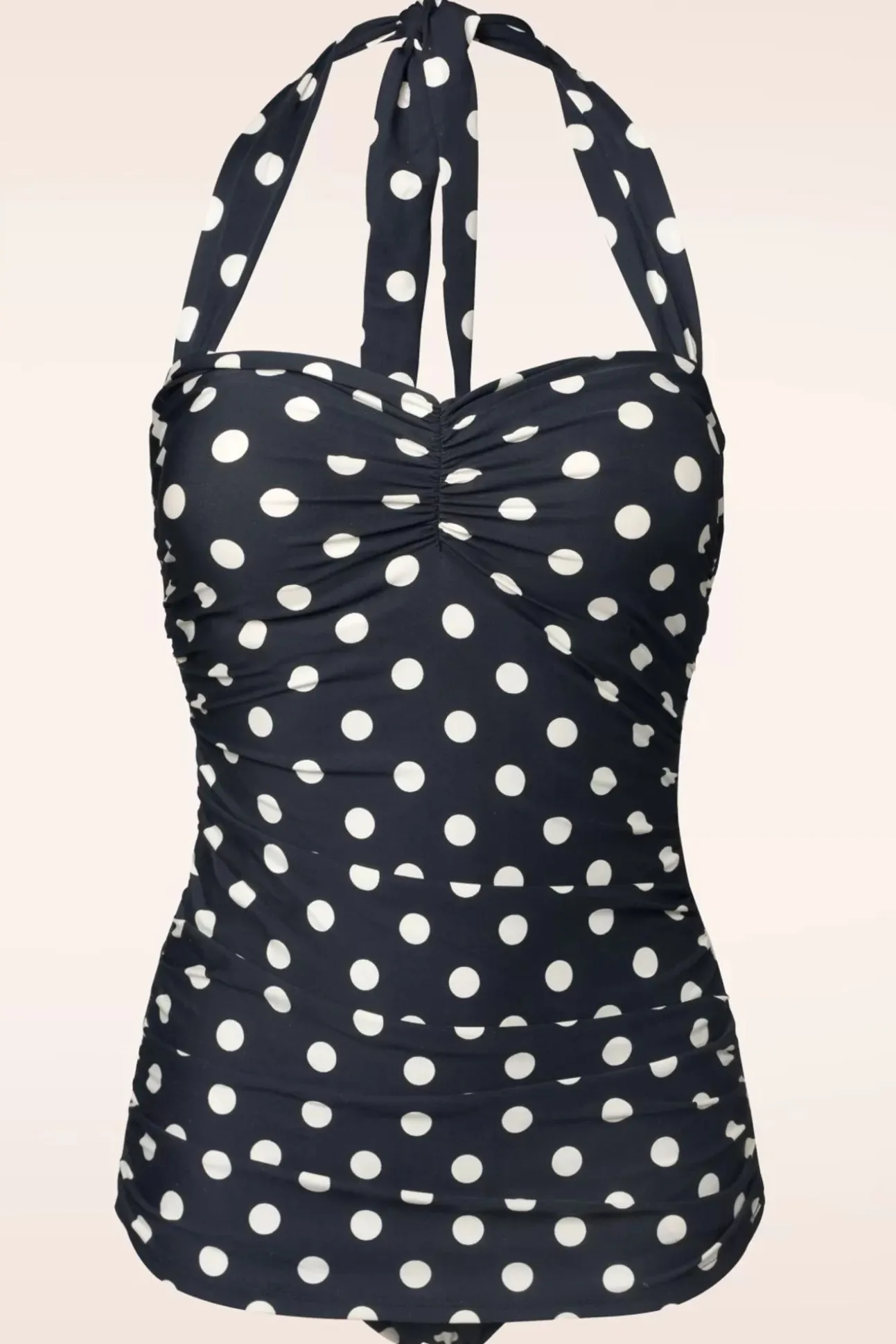 Klassiek Badpak Met Polkadots In Zwart En Wit