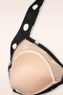 Klassieke Polka Bikinitop In Zwart En Wit