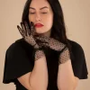 Korte Handschoenen In Zwart Mesh