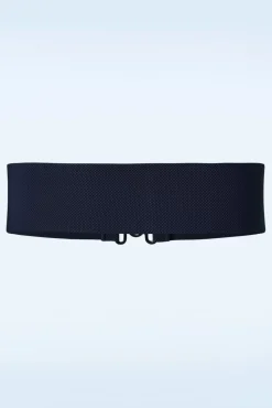 Lauren Retro Stretchriem In Marineblauw