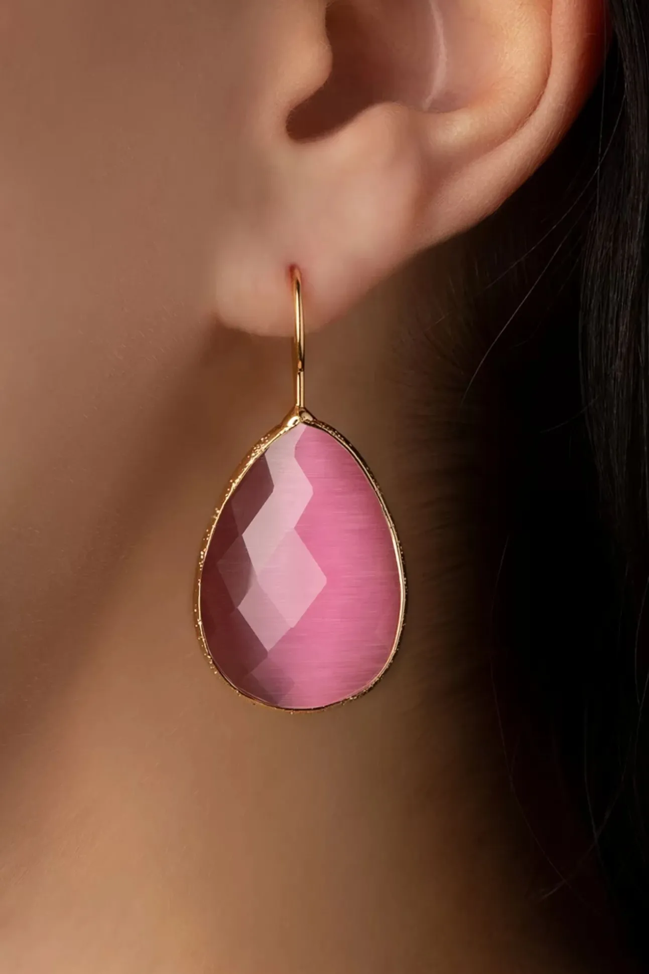 Lavina Stone Oorbellen In Roze