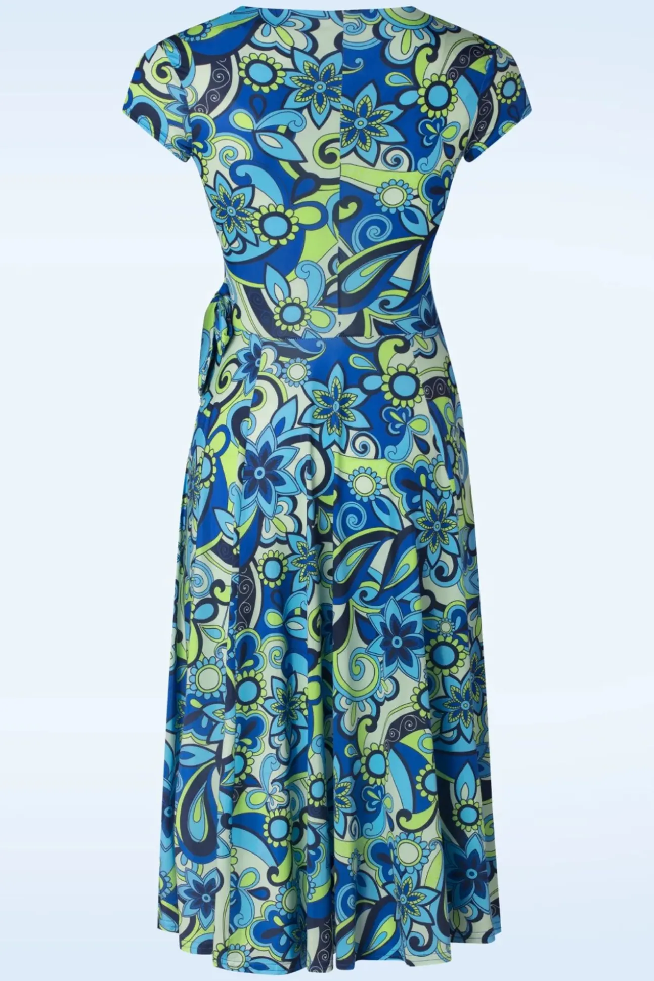 Layla Floral Swing Jurk In Turquoise