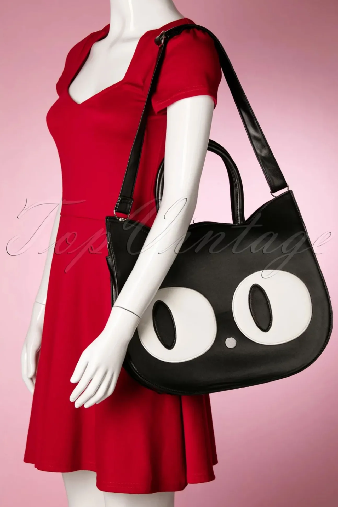 Lizzy De Big Eyed Cat Tas In Zwart