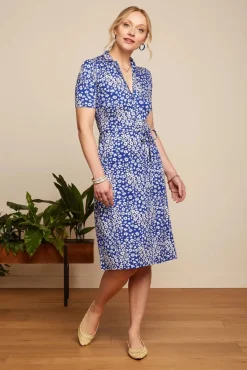 Lola Mercy Jurk In Diep Ultramarine Blauw