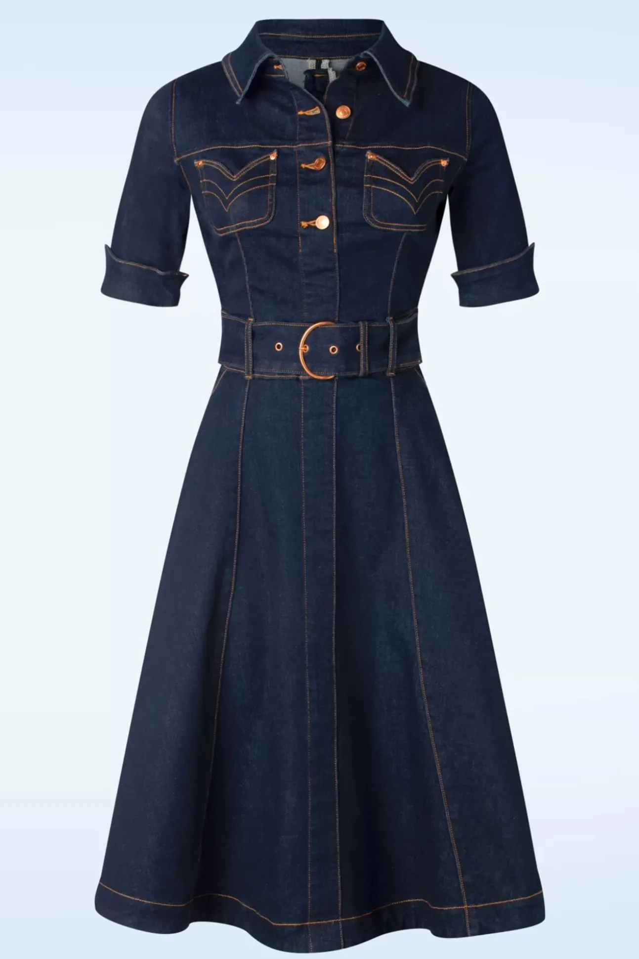 Lucielle Swing Jurk In Donkerdenim