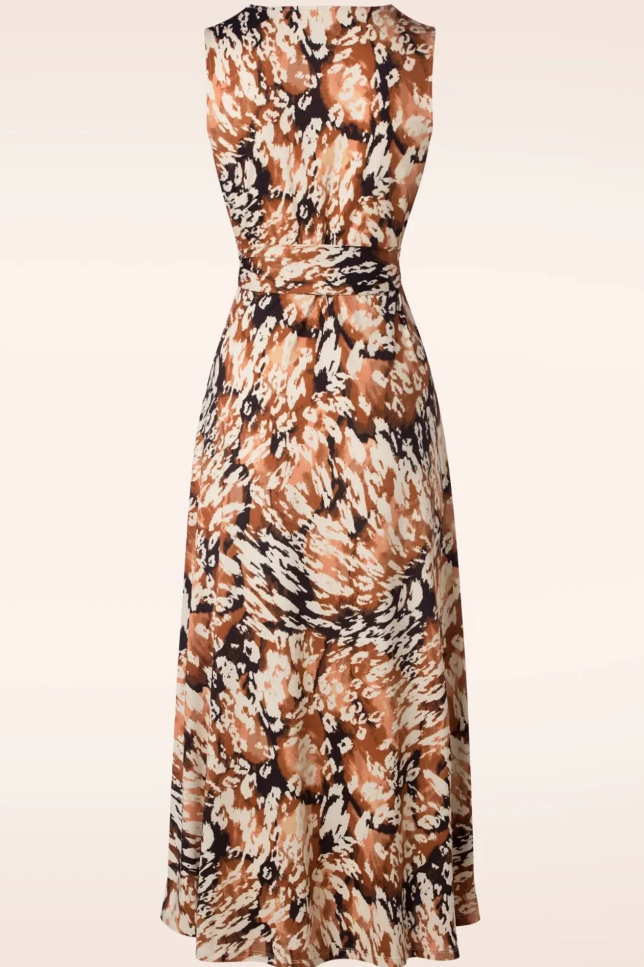 Lyla Luipaard Maxi Jurk In Bruin