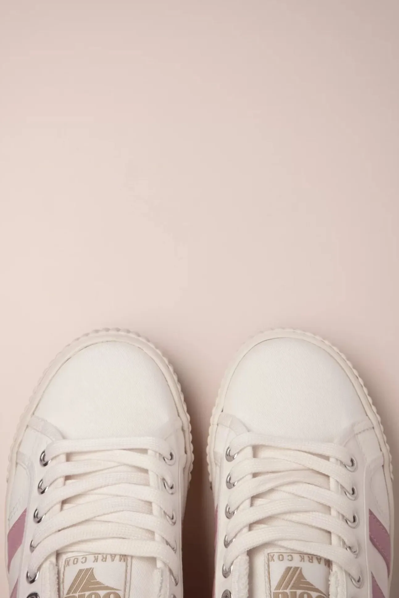 Mark Cox Tennis Sneakers In Gebroken Wit En Lichtroze