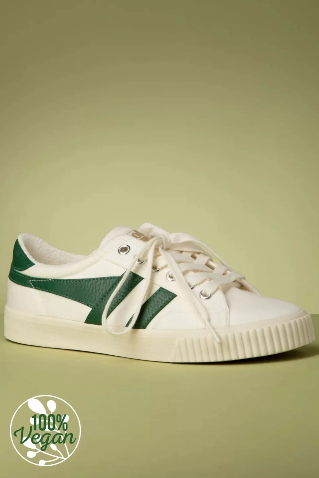 Mark Cox Tennissneakers In Gebroken Wit En Donkergroen