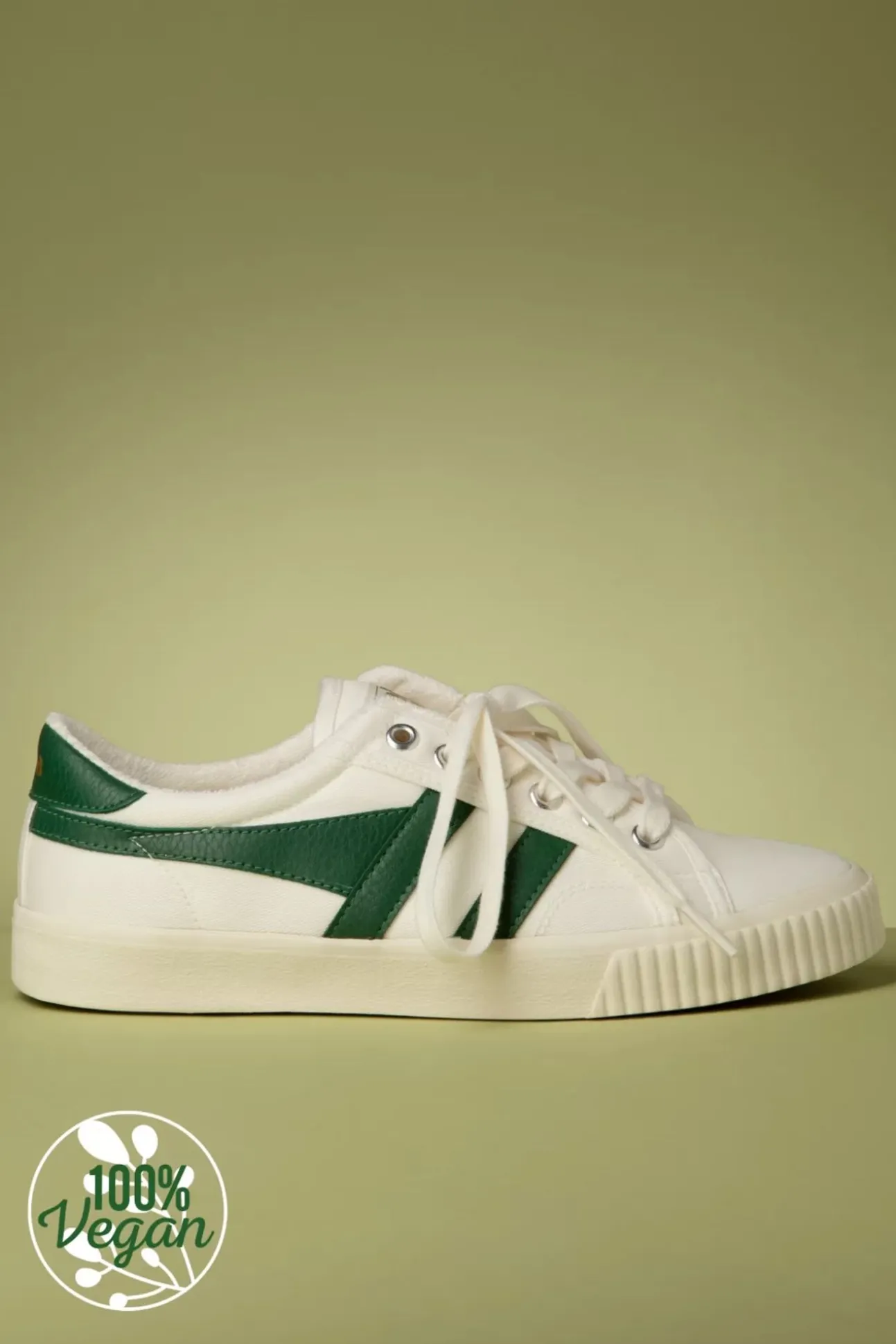 Mark Cox Tennissneakers In Gebroken Wit En Donkergroen