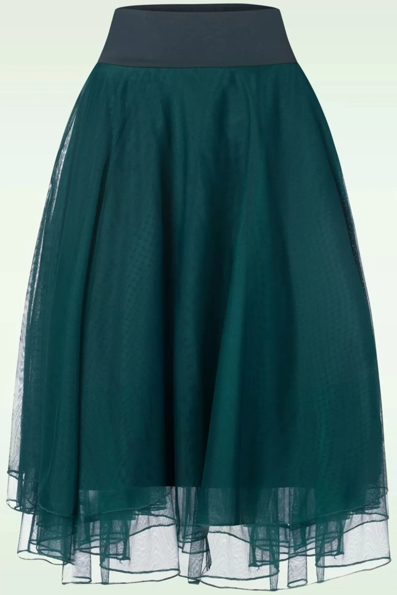 Mendy Mesh Gelaagde Rok In Petrol