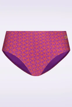 Mid Waist Coral Bikinibroekje In Paars