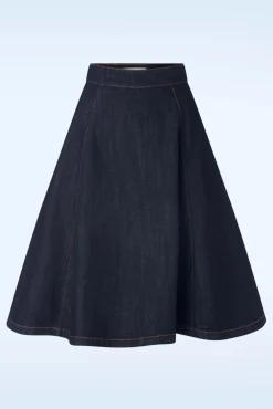 Mona Lee Swing Rok In Donkerdenim