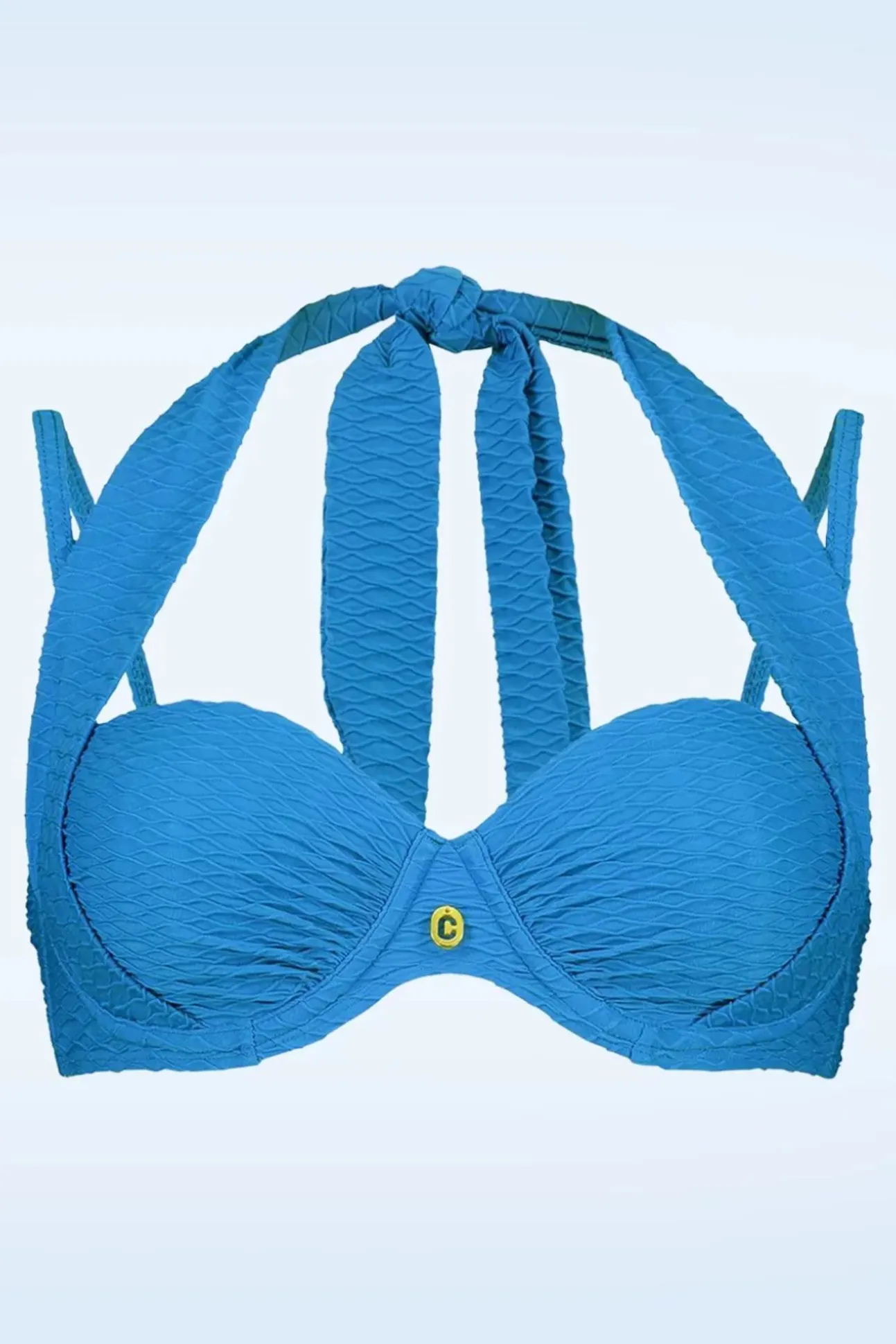 Multiway Bikinitop In Blue Snake